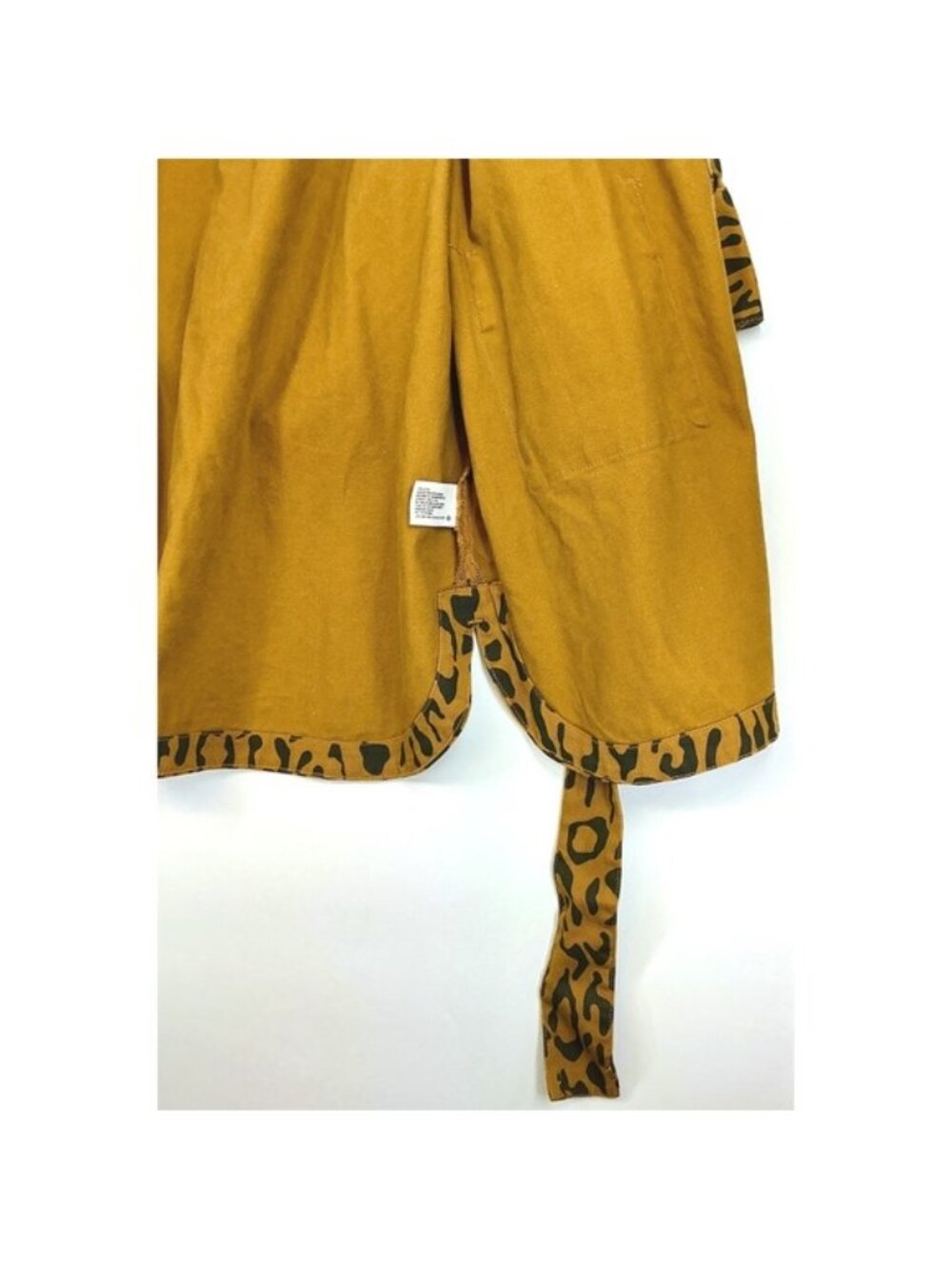 Future Collective Denim Syle Shirt Dress Sz 0 Leopard Print Statement Y2K Safari - Picture 11 of 14